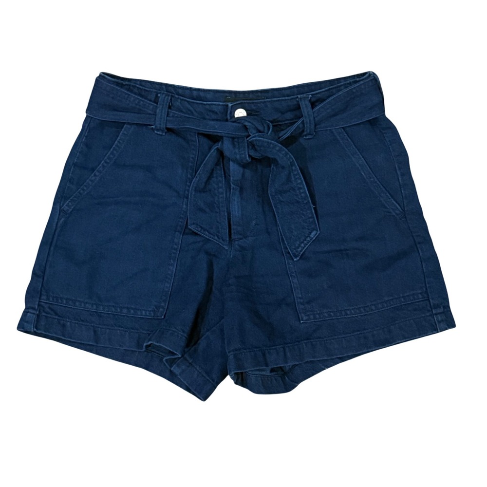 Banana Republic Navy Blue Denim Paperbag Waist Shorts Size 6/ 28 with Belt